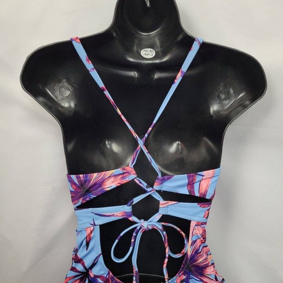 SALE 5/$25 Jessica Simpson Palmy Days Cami One Piece Swimsuit Smocked Side Lilac - Picture 5 of 8